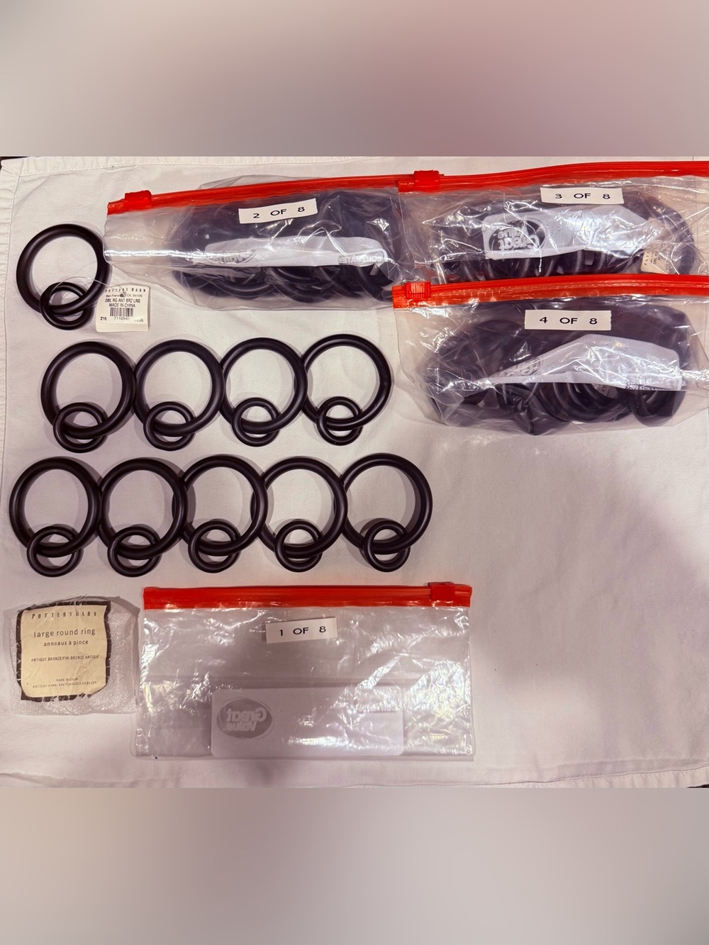 Pottery Barn Quiet-Glide Curtain Rings | Antique Bronze | 4 Sets